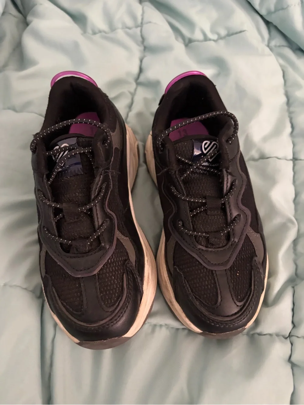 Justice Black and Purple Girls' Athletic Sneakers